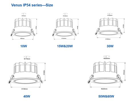 Ip Led Ceiling Downlight Fixture W W W W W Aluminium