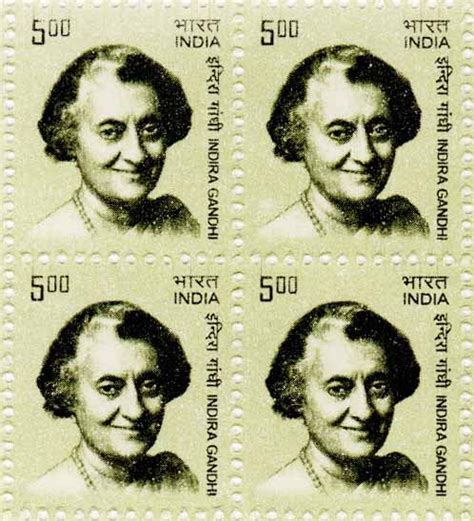 India Indira Gandhi Block Of 4 Stamps– Banknotecoinstamp