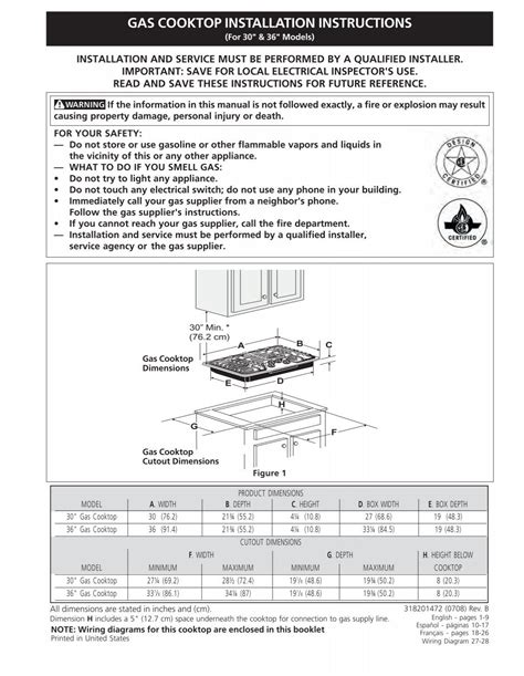 Gas Cooktop Installation Instructions Appliances