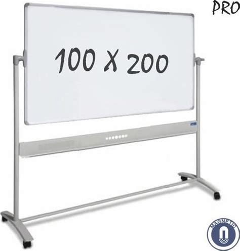 Tableau Blanc Mobile Mobile Double Face Magnétique Émail 100 X 200 Cm