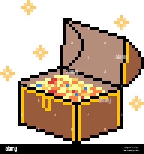 Vector Pixel Art Cartoon Treasure Isolated Stock Vector Image Art Alamy