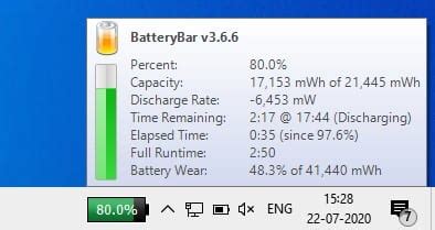 How To Show Battery Percentage on Windows 10 Taskbar