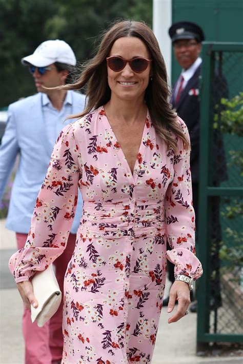 Pippa Middletons Pink Floral Dress At Wimbledon 2019 Popsugar