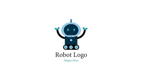 Premium Vector | Robot technology cartoon logo template