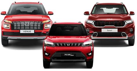 Mahindra XUV300 Vs Hyundai Venue Vs Kia Sonet Comparing Top Variants