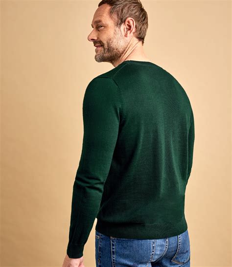 Racing Green Mens Luxurious Merino Crew Neck Jumper Woolovers Au