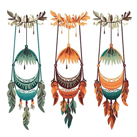 Premium Vector Bohemian Vector Swings On White Background