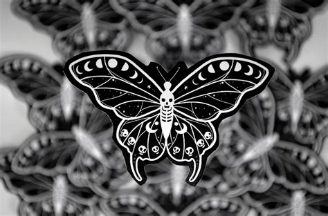 Gothic Butterfly Sticker Etsy