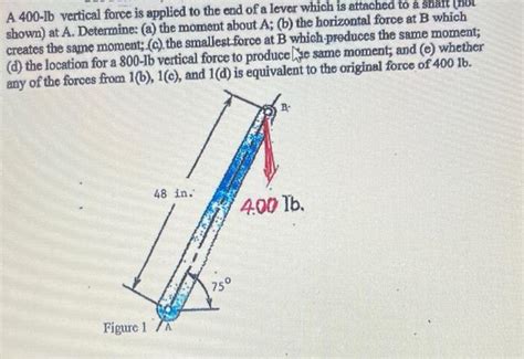 Solved A Lb Vertical Force Is Applied To The End Of A Chegg