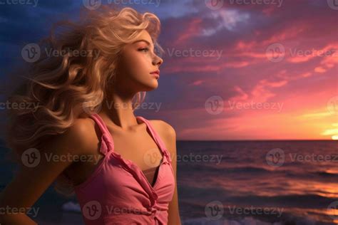 Girl with pink hair in Barbie Pink style 29780577 Stock Photo at Vecteezy