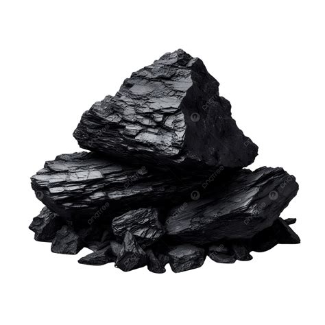 black coal rock  white transparent background black coal rock black