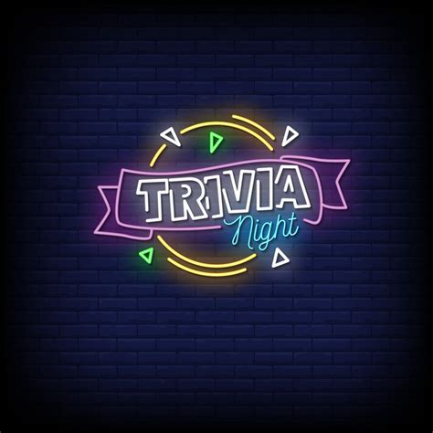 Trivia Night Neon Signs Style Text Vector 2187556 Vector Art At Vecteezy