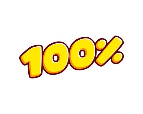 100. One hundred percent modern style. Vector Isolated on white ...