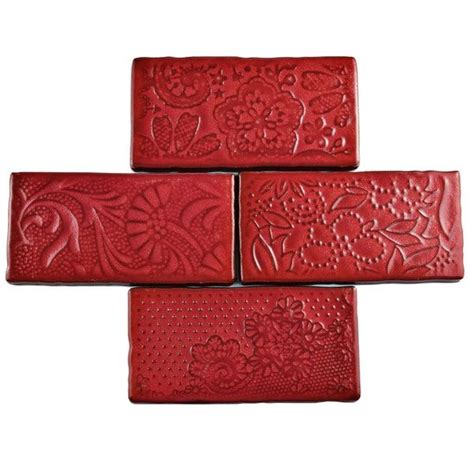 Somertile 3x6 Inch Antiguo Feelings Red Moon Ceramic Wall Tile 8 Tiles