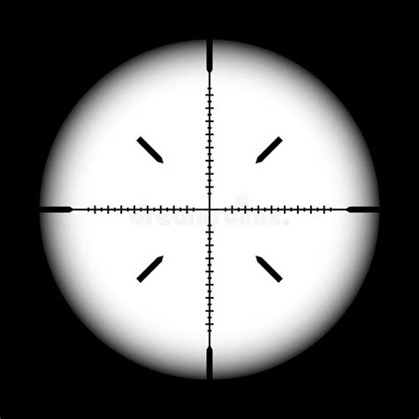 Weapon Sight Sniper Rifle Optical Scope On Black Background Hunting