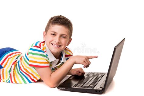 Kid Using A Computer Stock Photo Image Of Happy Messenger 44896600