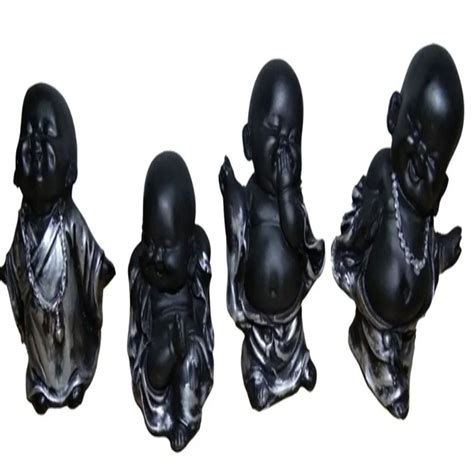 Polished Polyresin Laughing Buddha Baby Statue Set For Decoration At