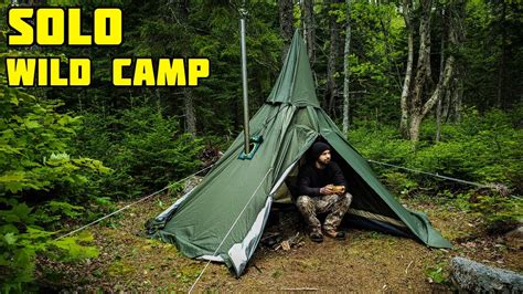 Alone In The Wilderness Campfire Cooking Hot Tent Camping