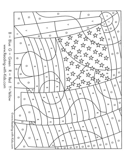 American Flag Color By Number