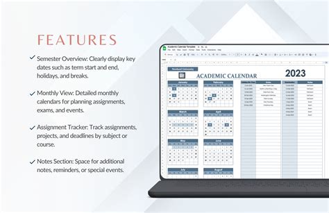 Academic Calendar in Excel, Google Sheets - Download | Template.net