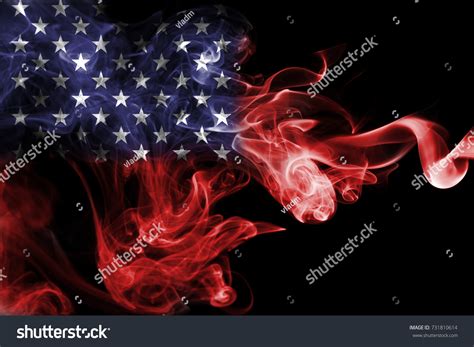 United States America Smoke Flag Isolated Stock Photo