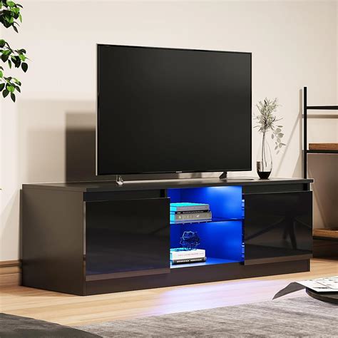 Mo Finance Wersmt Led Tv Stand With Storage Entertainment Center