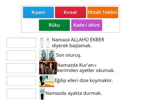 6 sınıf Din Kültürü Ve Ahlak Bilgisi Namazın Farzları Match up