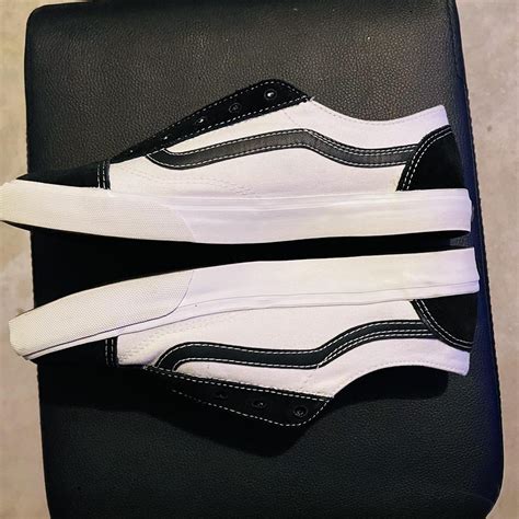 Women's Black White Van's Shoes 6.5 LIKE... - Depop