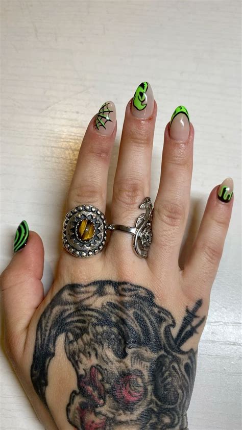 Oogie Boogie Inspired Acrylic Nails Sunflower Nails Halloween Nail Designs Disney Nails