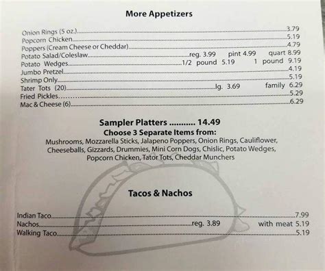 Menu Of Zesto Drive Inn In Watertown SD 57201