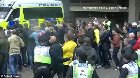 Football Yobs Who Ambushed Rival Fans In A Throwback To The Grim Days Of Hooliganism Are