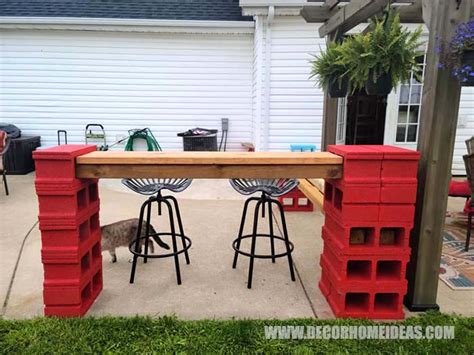 Easy Diy Cinder Block Bar With Bench With Instructions Decor Home