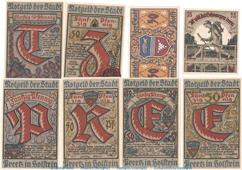 Notgeld De 8 Scheine Kpl Notgeld Stadt Preetz 1071 1 3 3 Sets Mit 8