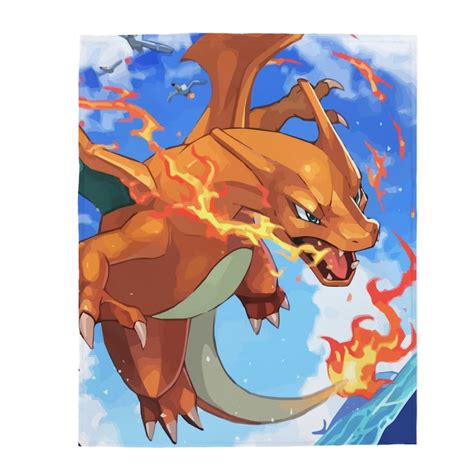 Charizard Blankets Charizard Gift Charizard Push Blanket Etsy