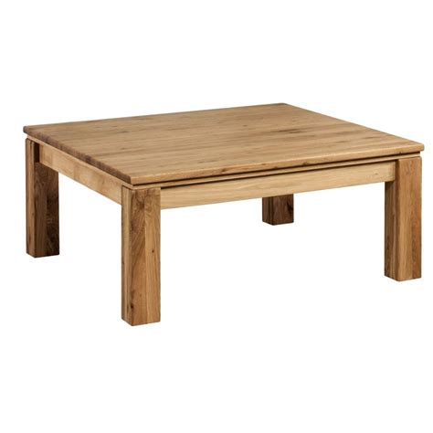 Table Basse Bois Finition Chêne Naturel Carré 100x100 Cm York