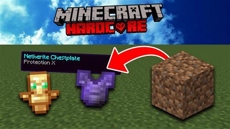 Minecraft HARDCORE Ale DIRT Daje OP ITEMY YouTube