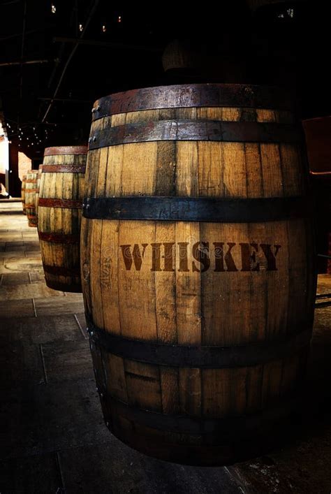 Whiskey Or Bourbon Barrel Aging In A Distillery Warehouse Stock Photo ...