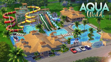 Aqua World Water Park [no Cc] The Sims 4 Speed Build Youtube