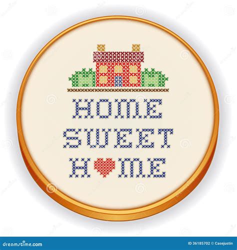 Home Sweet Home Embroidery Pattern With Printed Fabric Craft Supplies And Tools Embroidery Pe