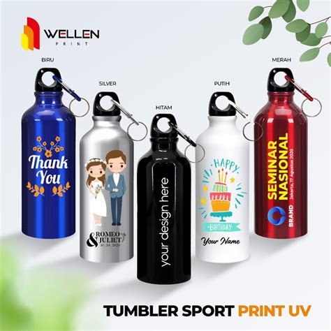 Jual Wellen Print Tumbler Sport Print Custom Termos Botol Minum