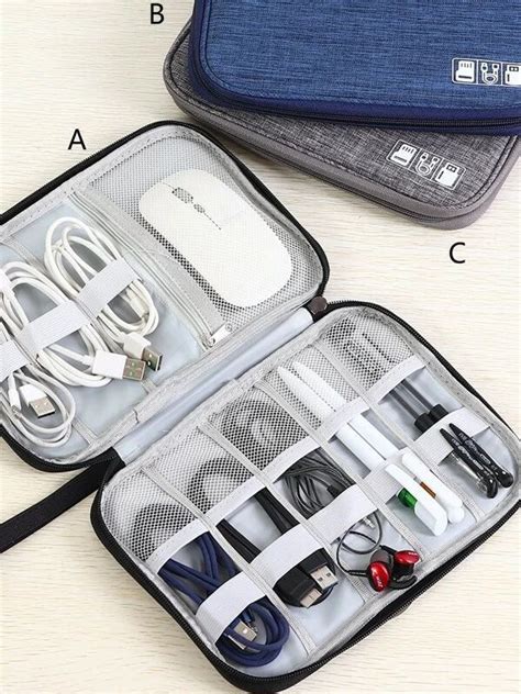 Plain Style USB Cable Storage Bag 1pc Bag Storage Functional Bag