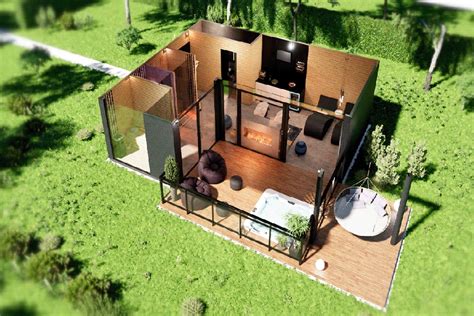 Modern Small Container House Plan - Tiny House Universe