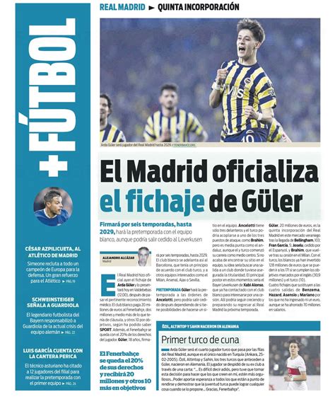 Tribun Dergi On Twitter Bug N Spanyol Medyas Nda Arda G Ler Real