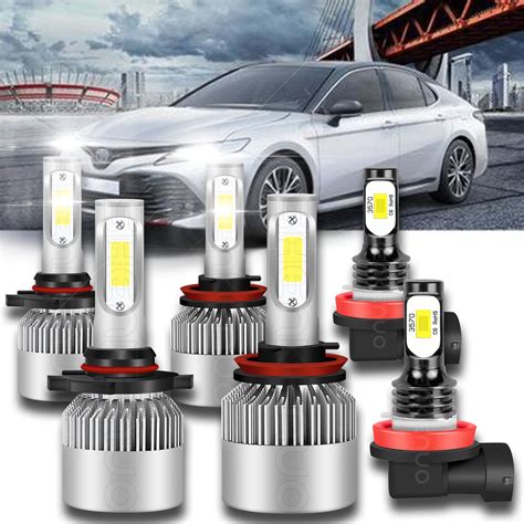 Toyota Camry 2007 2014 LED Headlight Fog Light Bulbs Combo Kit 6pcs