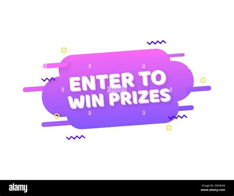 Enter To Win Prizes Banner On White Background Vector Stock