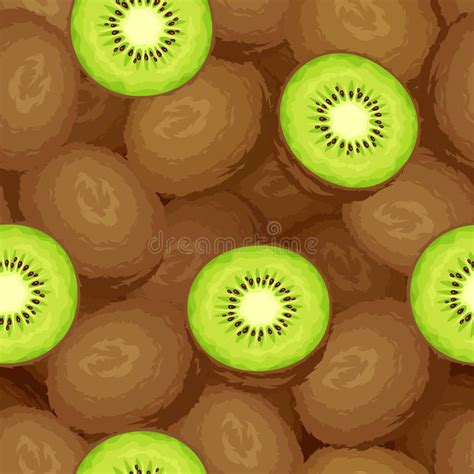 Kiwi Fruits Border With Blob Transparent Background Stock Vector