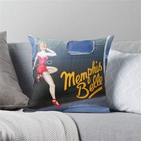 Memphis Belle Nose Art Throw Pillow For Sale By Redmoondragon Redbubble