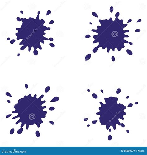 Blue Ink Pen Spots Pattern Or Set Stock Vector Illustration Of