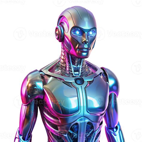 extraordinary modern A futuristic, humanoid robot with translucent