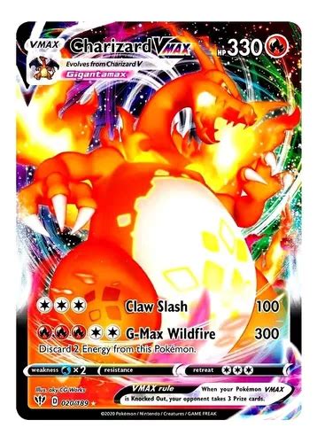 20 Cartas Pokemon Vmax Sem Repetir 1 Carta Charizard Vmax